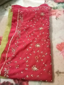 Light Olive Colour Saree With Sequence Work