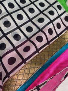 Festive Printed raw silk