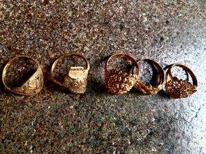 Gold Tone Ring Set