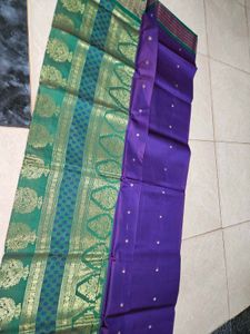 Purple Colour Polyester Saree