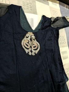 Black Thread Gotta Patti Embroidery Cotton Suit