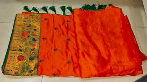 Peshwai Paithani With Green Kath