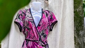 Paisley Print Wrap Dress