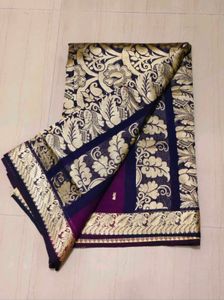 Elegant Purple &amp; Gold Saree
