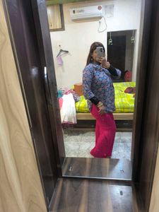 Pink Palazzo Pants with Gold Detail