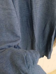 Zara Blue 1/4 Zip Mock Neck Sweater