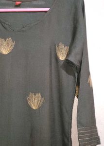 Olive Green Tunic with Gold Details