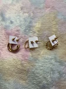 Golden Aesthetic Hoop Earings
