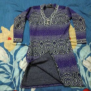 Purple Floral Knit Tunic Top