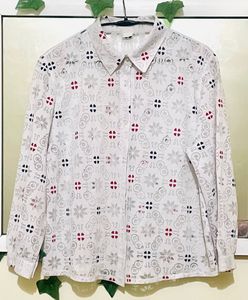 White Schiffli Shirt