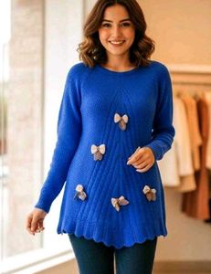 Cute Blue Knit Sweater