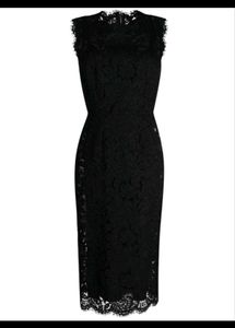 Dolce & Gabbana lace-overlay fitted sleeveless dre