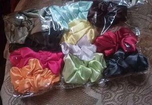 12 Satin Scrunchies in Random Colour