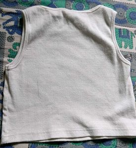 White Sleeveless Croped Top