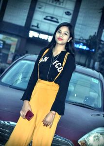 Yellow And Black Dangri Jumpsuit