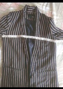 Striped Blazer Cum Shrug