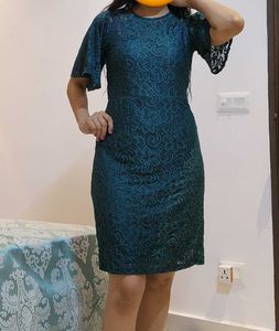 Lace Love Mini Green Dress