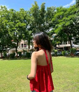 Boho Chic Red Halter short Kurti