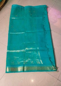 Sea Green Colour Pure Gadwal Saree
