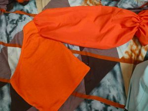Orange One-Shoulder Crop Top