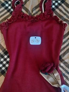 burgundy party dress 🪩