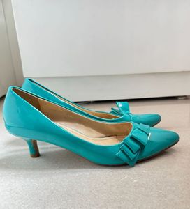 Turquoise Blue Short Heels