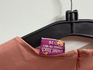 Cute Peach Girls' Dress