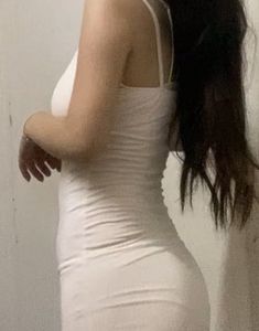 White Lace Trim Cami Dress