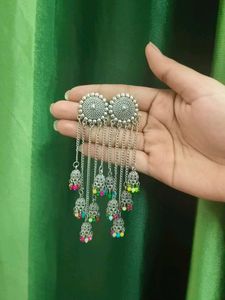 Desi Silver Jhumkas