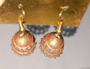 Stunning Gold &amp; Red Ethnic Drop Earrings