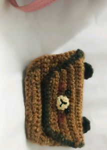Handmade Crochet Bear Face Coin 👝