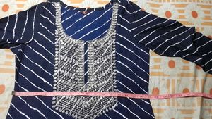 Navy Striped Kurti Set