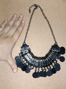 oxidised tribal coin Necklace