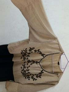 Black &amp; Khaki Ethnic gown