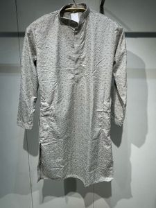 Gray Patterned Kurta