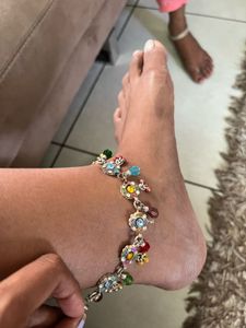 Anklets with Colorful Gemstone Charms