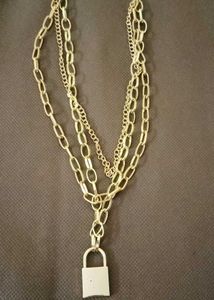 Gold Layered Lock Necklace