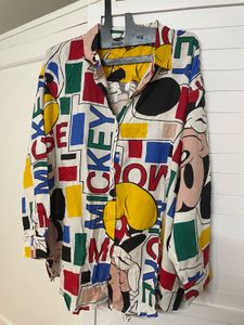 Mickey Mouse Print Shirt Plus Size