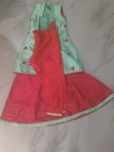 Girls' Red Anarkali Suit