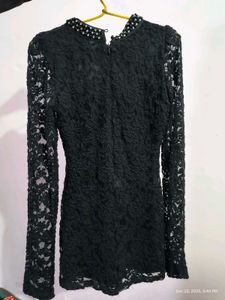🖤 Elegant Black Lace Dress – Excellent Condition
