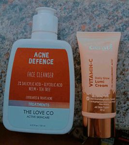 Clensta Lumi Cream+Acne Defence Cleanser