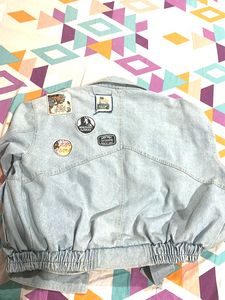 Vintage Patched Work Denim Jacket Oversized