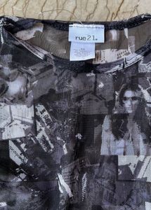 Rue 21 Collage Print Mesh Top