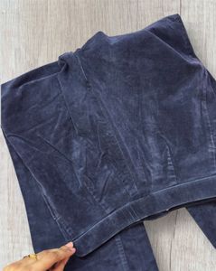 Navy Blue velvet Flared Pants