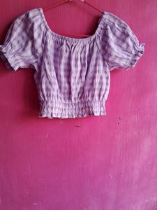 Cropped Crepe Crop Top 💜