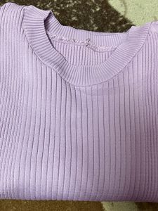 Lilac Ribbed Knit Top
