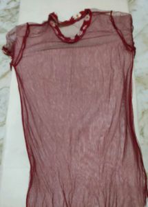 Maroon Sheer Nightsuit