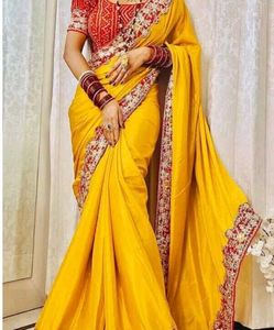multi colour saree unstitched blouse kerwa offer b