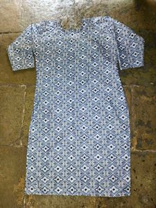 Blue Patterned Kurta Set