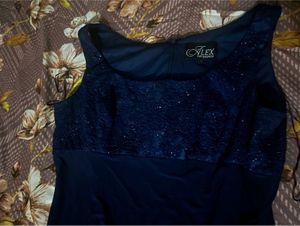 Navy Blue Sleeveless Gown